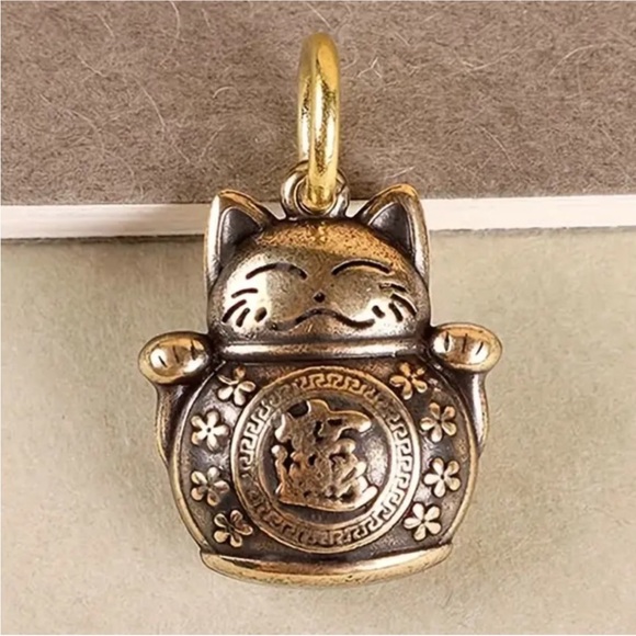 Brass Good Luck Cat - Picture 2 of 8